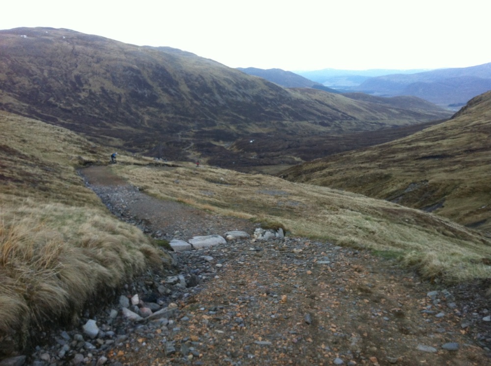 Looking back down the Corrieyairach Pass